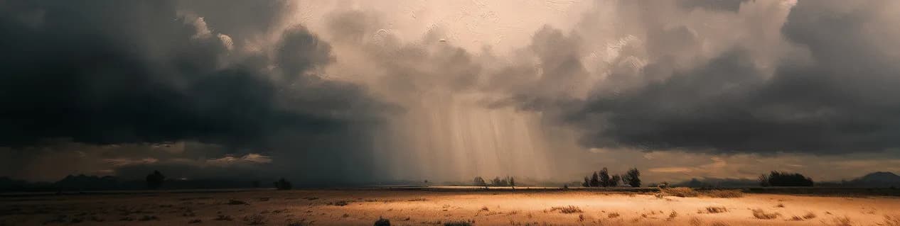 Rainfall over a beautiful landscape